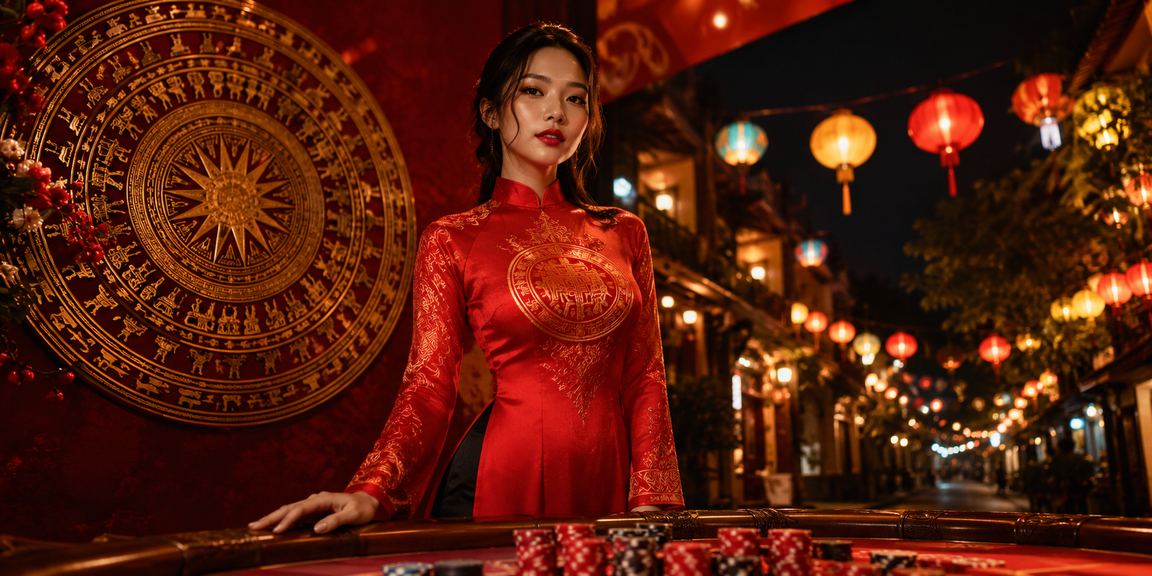 Thành viên VIP tại Hà Nội chơi slot game viwt69 trong trang phục truyền thống